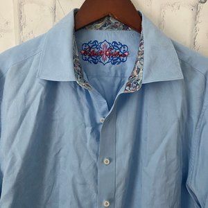 Robert Graham Long Sleeve Flip Cuff Paisley Geometric Button Shirt Men's XL